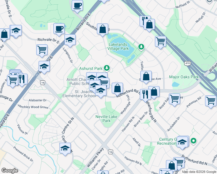 map of restaurants, bars, coffee shops, grocery stores, and more near in Brampton