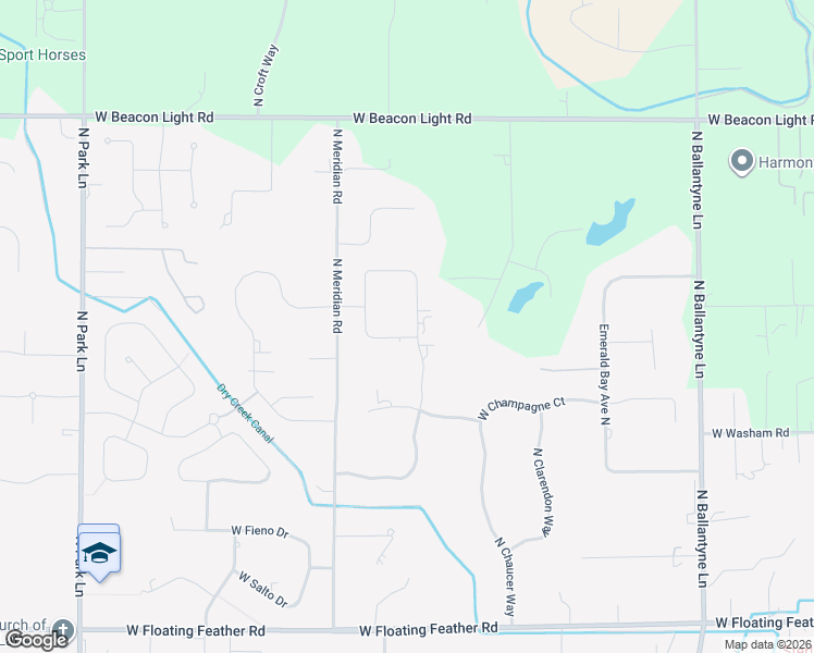 map of restaurants, bars, coffee shops, grocery stores, and more near 2044 North Meridian Road in Eagle