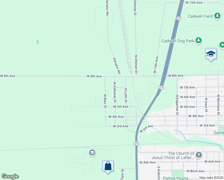 map of restaurants, bars, coffee shops, grocery stores, and more near 501-699 North Galloway Street in Mitchell