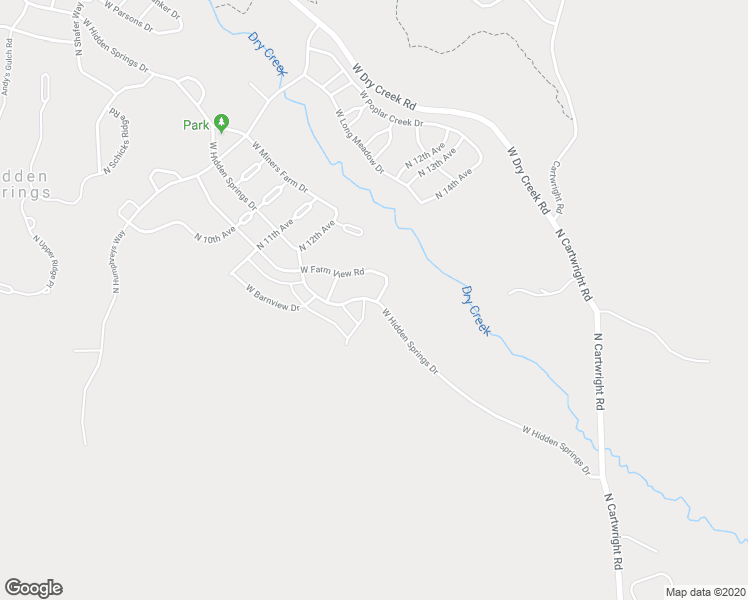 map of restaurants, bars, coffee shops, grocery stores, and more near 3568 West Hidden Springs Drive in Garden City