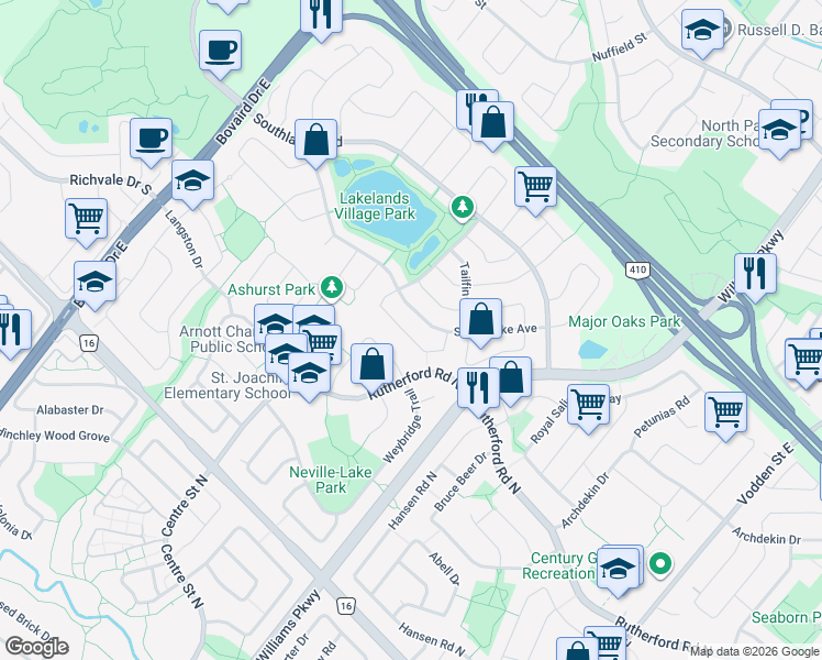 map of restaurants, bars, coffee shops, grocery stores, and more near 31 Tobermory Crescent in Brampton