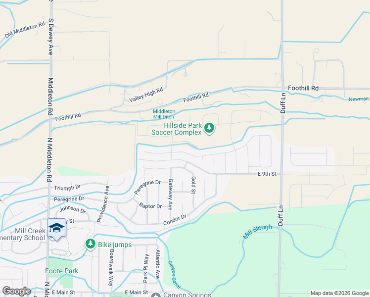 map of restaurants, bars, coffee shops, grocery stores, and more near 1638 Placerville Street in Middleton