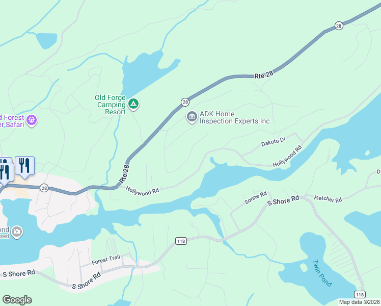 map of restaurants, bars, coffee shops, grocery stores, and more near Mohawk Drive West in Herkimer County