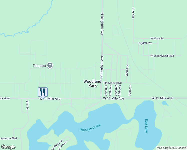 map of restaurants, bars, coffee shops, grocery stores, and more near 8961 North 23 Avenue in Bitely