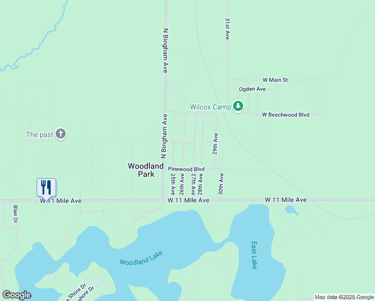 map of restaurants, bars, coffee shops, grocery stores, and more near 8966 26th Avenue in Bitely