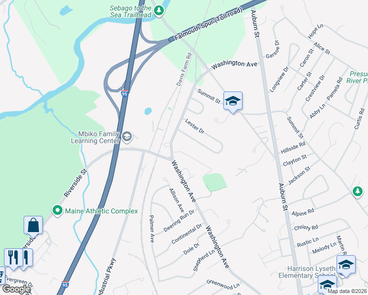 map of restaurants, bars, coffee shops, grocery stores, and more near 20 Ballpark Drive in Portland