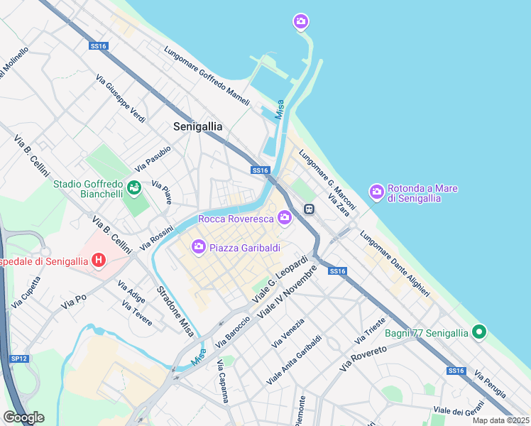 map of restaurants, bars, coffee shops, grocery stores, and more near in Senigallia