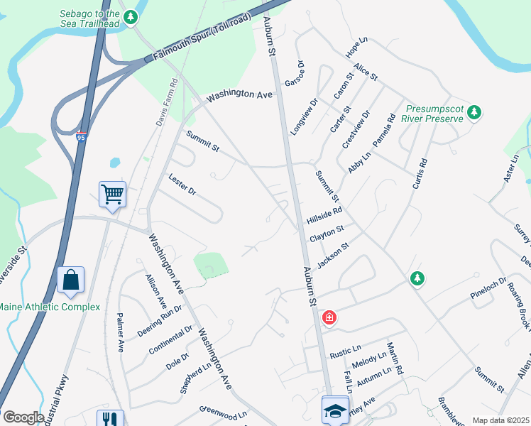 map of restaurants, bars, coffee shops, grocery stores, and more near 19 Georgia Street in Portland