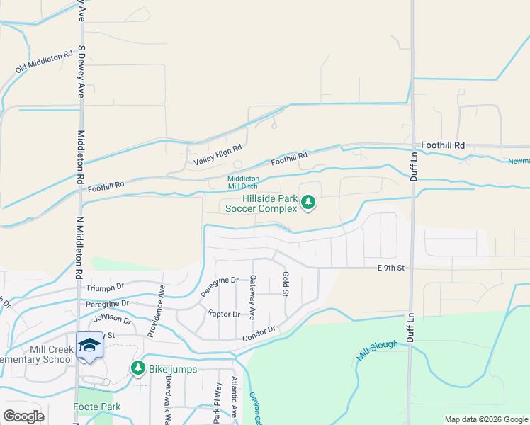 map of restaurants, bars, coffee shops, grocery stores, and more near 1638 Placerville Street in Middleton