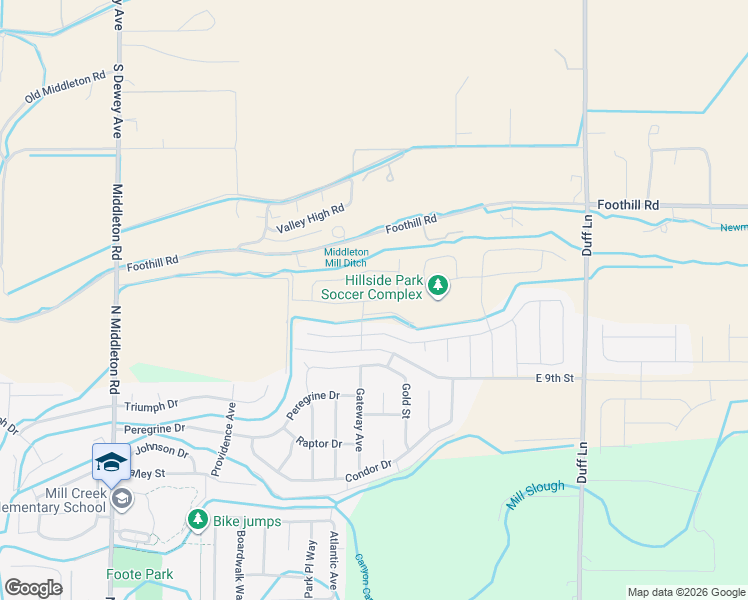 map of restaurants, bars, coffee shops, grocery stores, and more near 1638 Placerville Street in Middleton