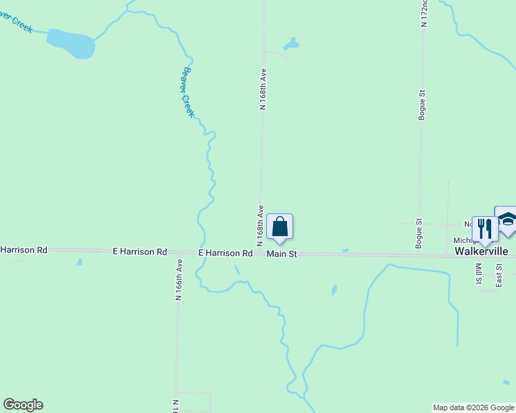 map of restaurants, bars, coffee shops, grocery stores, and more near 4045 North 168th Avenue in Walkerville