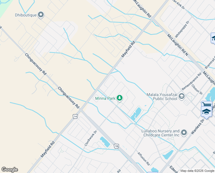 map of restaurants, bars, coffee shops, grocery stores, and more near 1 Ringway Rd in Brampton