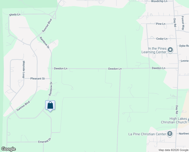 map of restaurants, bars, coffee shops, grocery stores, and more near 15739 Deedon Lane in La Pine