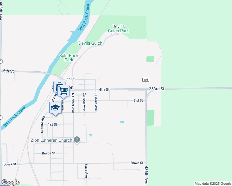 map of restaurants, bars, coffee shops, grocery stores, and more near 1004 4th Street in Garretson