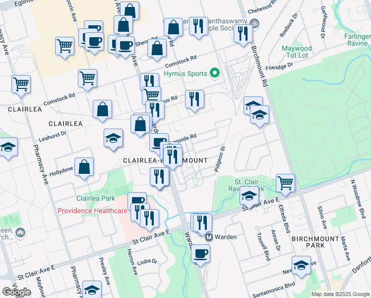 map of restaurants, bars, coffee shops, grocery stores, and more near 50 Gerigs Street in Toronto