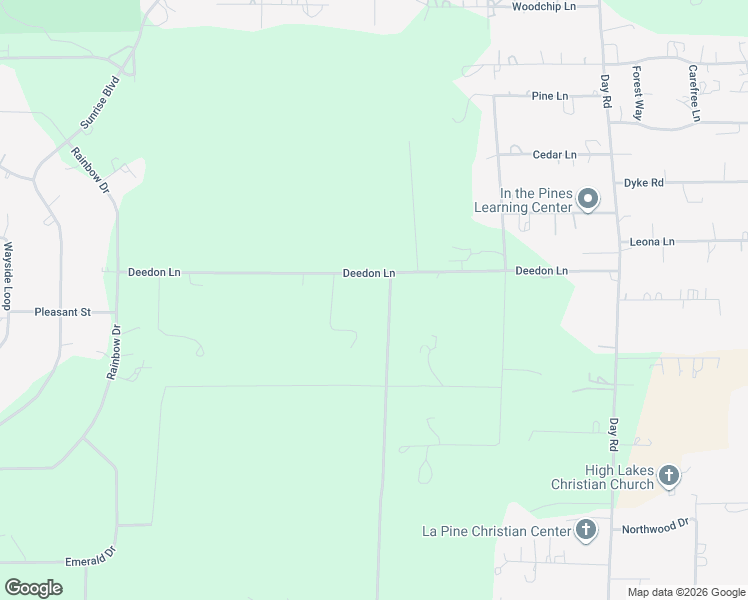 map of restaurants, bars, coffee shops, grocery stores, and more near 15789 Deedon Lane in La Pine
