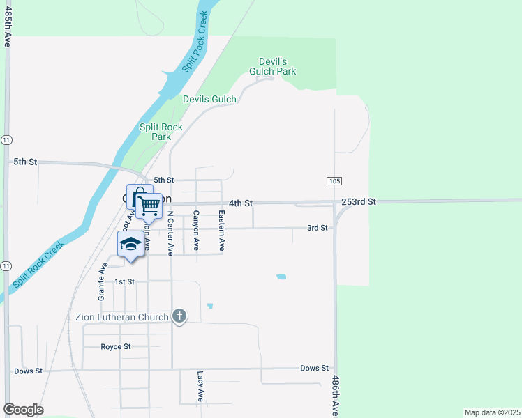 map of restaurants, bars, coffee shops, grocery stores, and more near 920 4th Street in Garretson