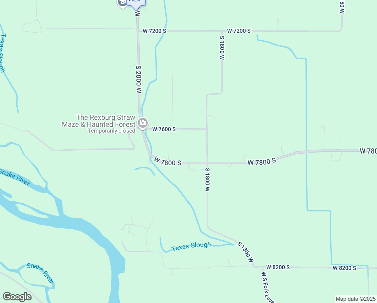 map of restaurants, bars, coffee shops, grocery stores, and more near 7707 South 1800 West in Rexburg