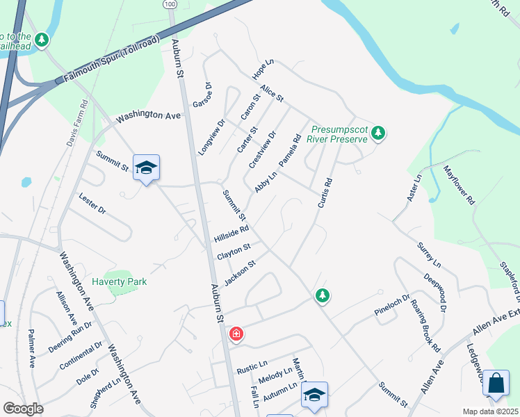 map of restaurants, bars, coffee shops, grocery stores, and more near 26 Quiet Lane in Portland