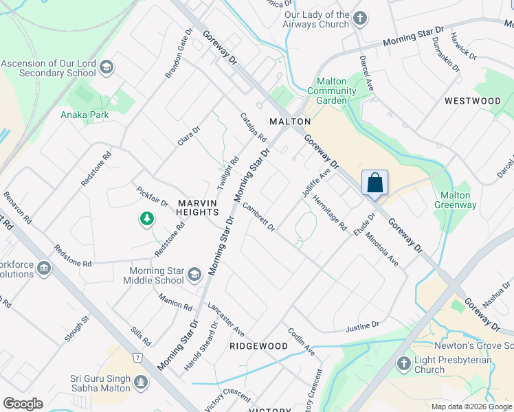 map of restaurants, bars, coffee shops, grocery stores, and more near in Mississauga