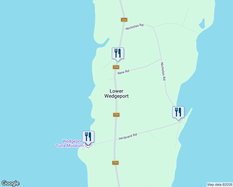 map of restaurants, bars, coffee shops, grocery stores, and more near in Lower Wedgeport