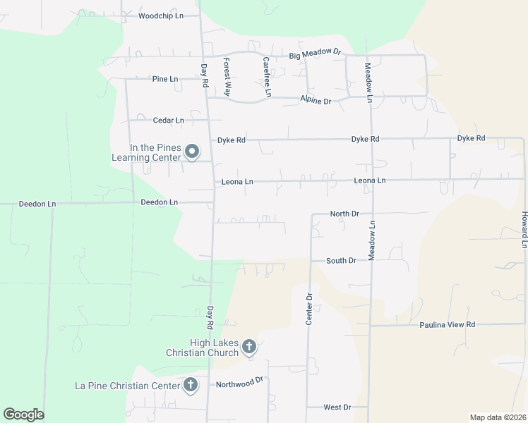 map of restaurants, bars, coffee shops, grocery stores, and more near 16064 Strawn Road in La Pine