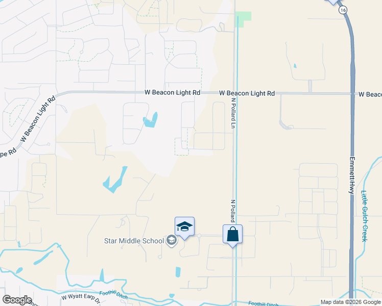 map of restaurants, bars, coffee shops, grocery stores, and more near 2730 Rolling Hills Drive in Star