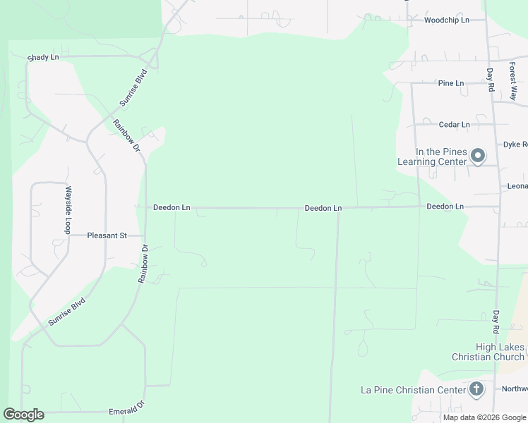 map of restaurants, bars, coffee shops, grocery stores, and more near 15711 Deedon Lane in La Pine