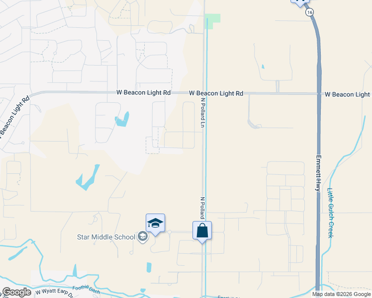 map of restaurants, bars, coffee shops, grocery stores, and more near 2789 North Pollard Lane in Star