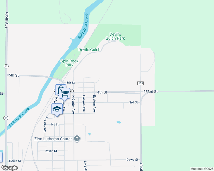 map of restaurants, bars, coffee shops, grocery stores, and more near 920 4th Street in Garretson