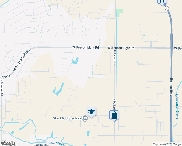 map of restaurants, bars, coffee shops, grocery stores, and more near 2730 Rolling Hills Drive in Star