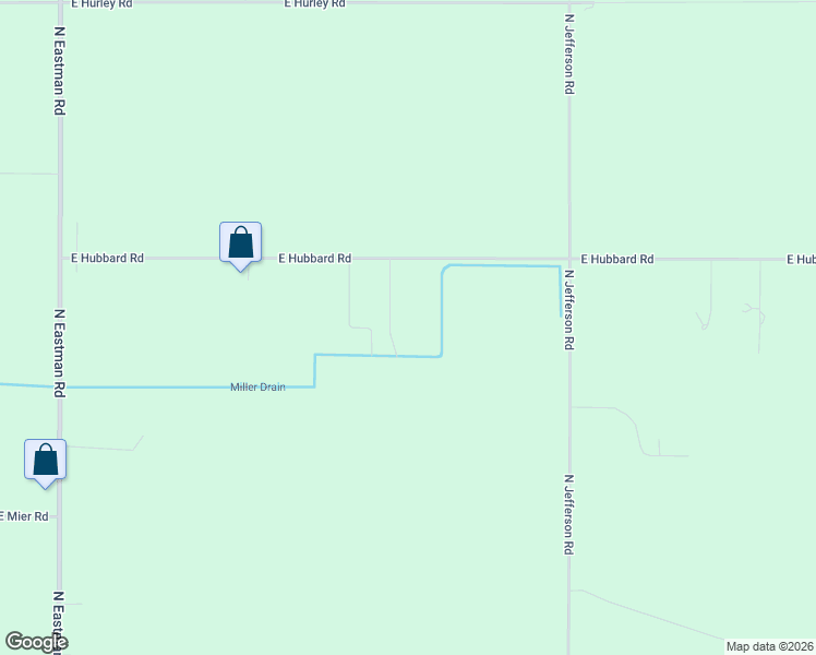map of restaurants, bars, coffee shops, grocery stores, and more near 3322 East Hubbard Road in Midland