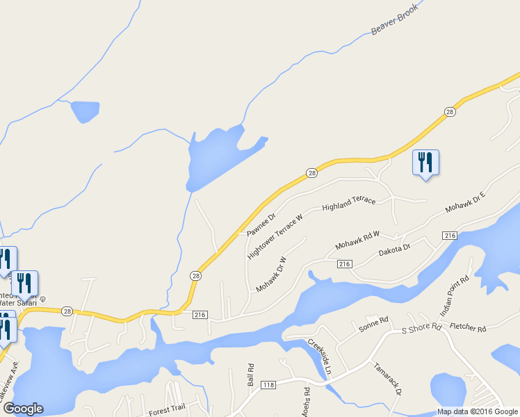 map of restaurants, bars, coffee shops, grocery stores, and more near 3424 Route 28 in Old Forge