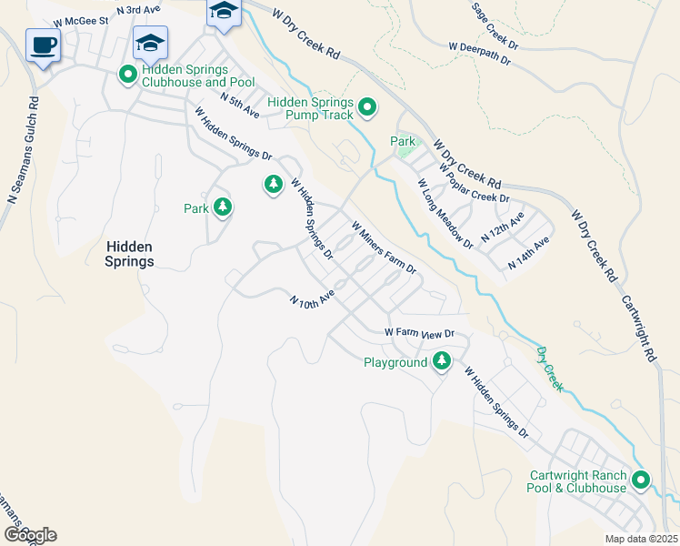 map of restaurants, bars, coffee shops, grocery stores, and more near 12661 North 10th Avenue in Boise