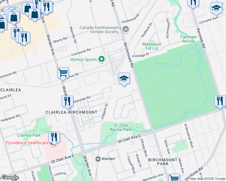 map of restaurants, bars, coffee shops, grocery stores, and more near 139 Pidgeon Street in Toronto