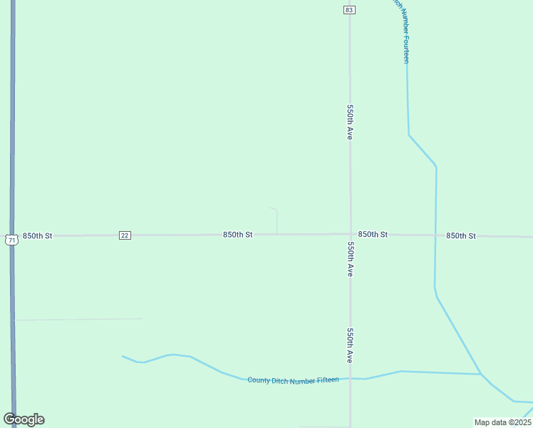 map of restaurants, bars, coffee shops, grocery stores, and more near 54784 850th Street in Jackson