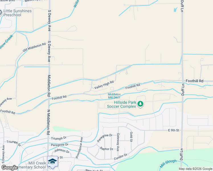 map of restaurants, bars, coffee shops, grocery stores, and more near 10615 Valley High Road in Middleton