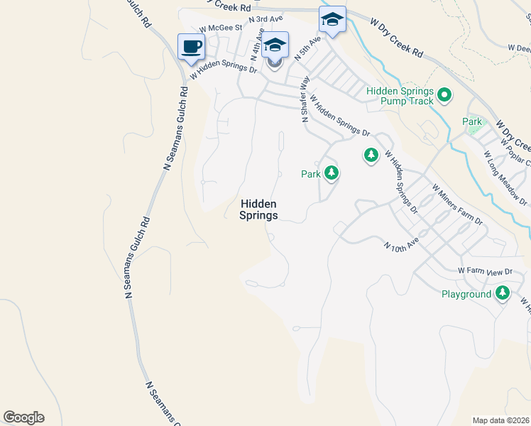 map of restaurants, bars, coffee shops, grocery stores, and more near 12803 North Schicks Ridge Road in Boise