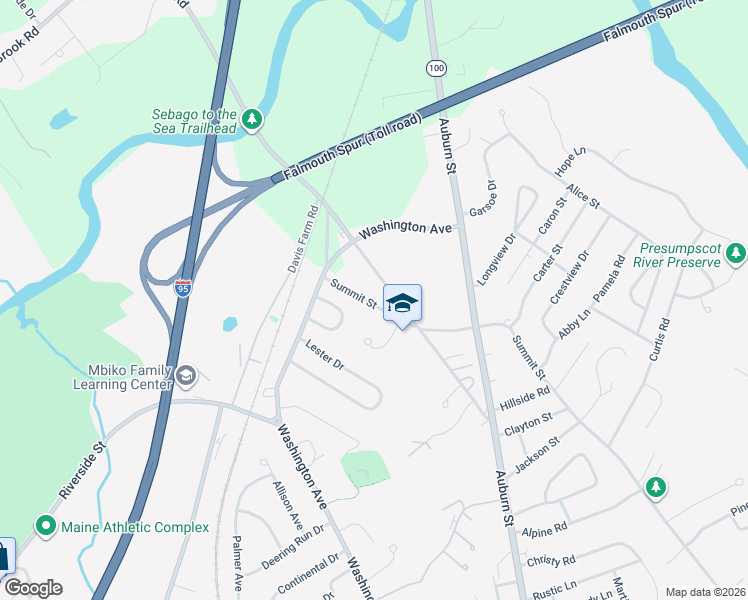 map of restaurants, bars, coffee shops, grocery stores, and more near 523 Summit Street in Portland