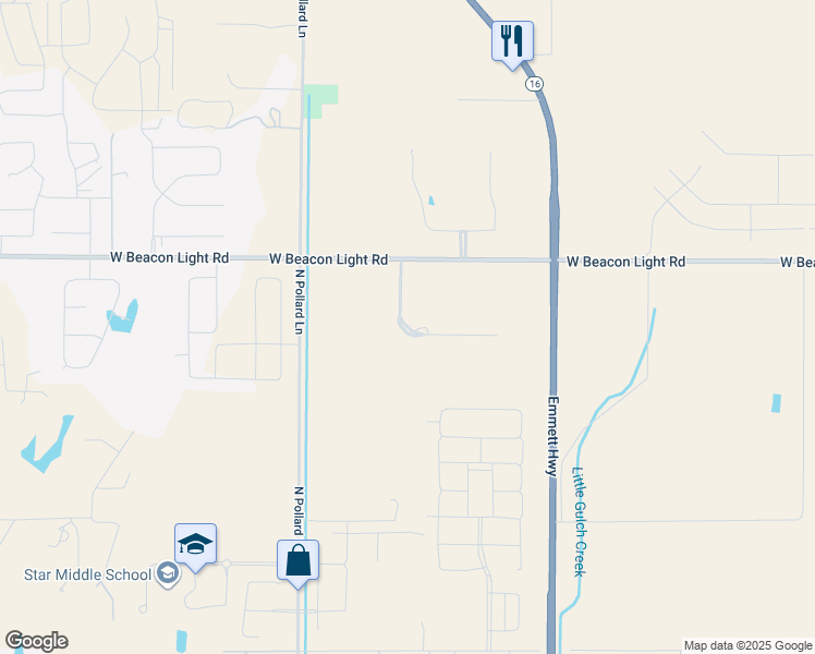map of restaurants, bars, coffee shops, grocery stores, and more near 3079 North Merlot Place in Eagle