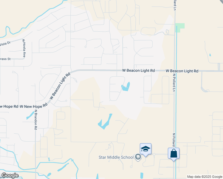 map of restaurants, bars, coffee shops, grocery stores, and more near 10174 North Star Acres Drive in Star