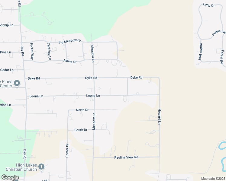 map of restaurants, bars, coffee shops, grocery stores, and more near 16260 Leona Lane in La Pine