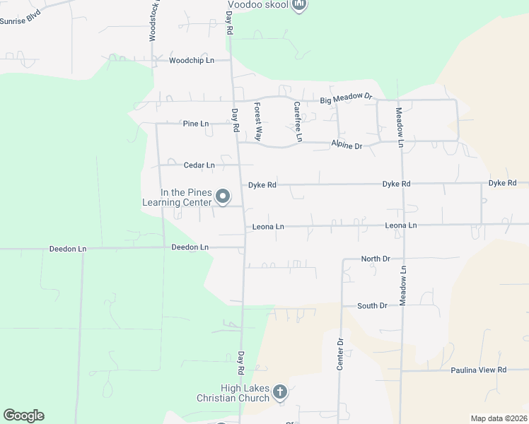map of restaurants, bars, coffee shops, grocery stores, and more near 16024 Leona Lane in La Pine