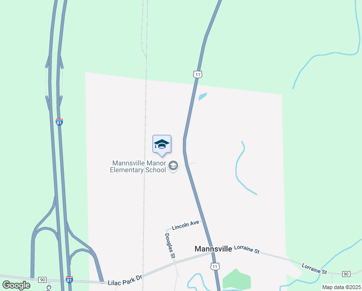 map of restaurants, bars, coffee shops, grocery stores, and more near 425 North Main Street in Mannsville