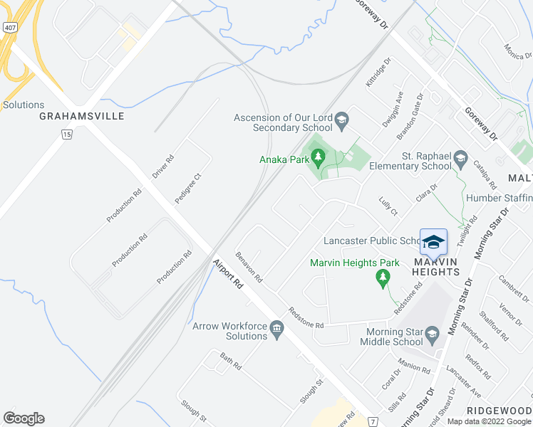 map of restaurants, bars, coffee shops, grocery stores, and more near 7775 Priory Crescent in Mississauga