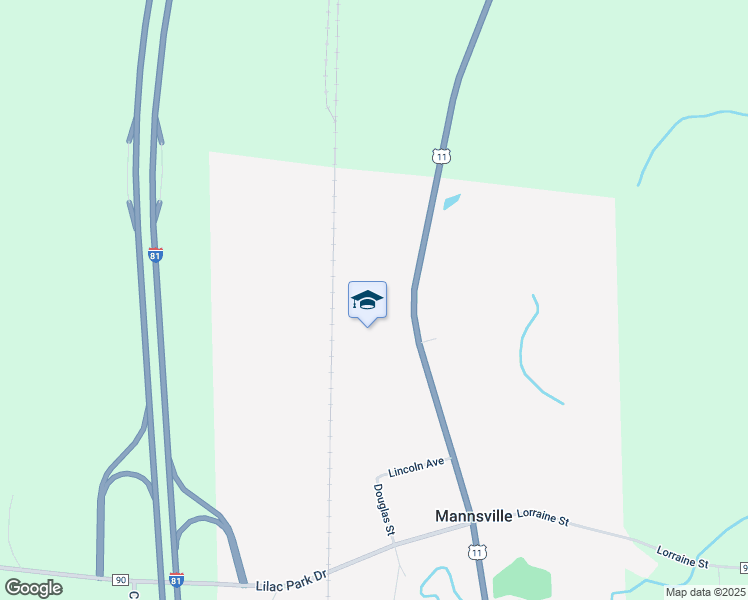 map of restaurants, bars, coffee shops, grocery stores, and more near 425 North Main Street in Mannsville