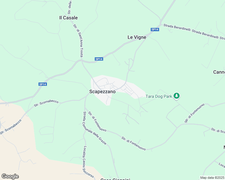 map of restaurants, bars, coffee shops, grocery stores, and more near 30 Via Antonio Fratti in Scapezzano