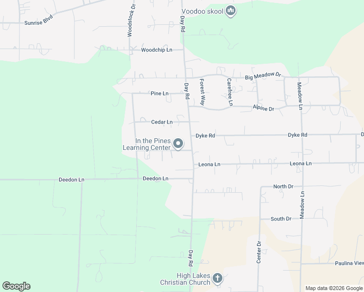 map of restaurants, bars, coffee shops, grocery stores, and more near 15966 Fir Lane in La Pine