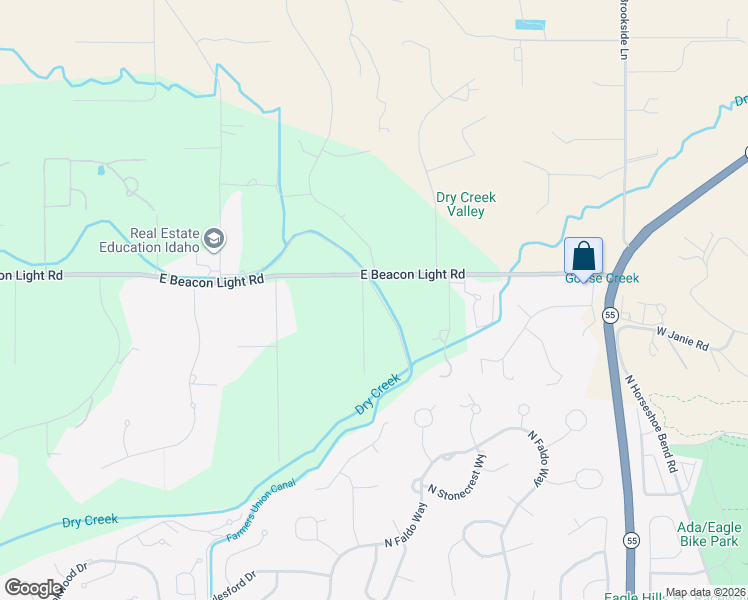 map of restaurants, bars, coffee shops, grocery stores, and more near 2001 East Beacon Light Road in Eagle