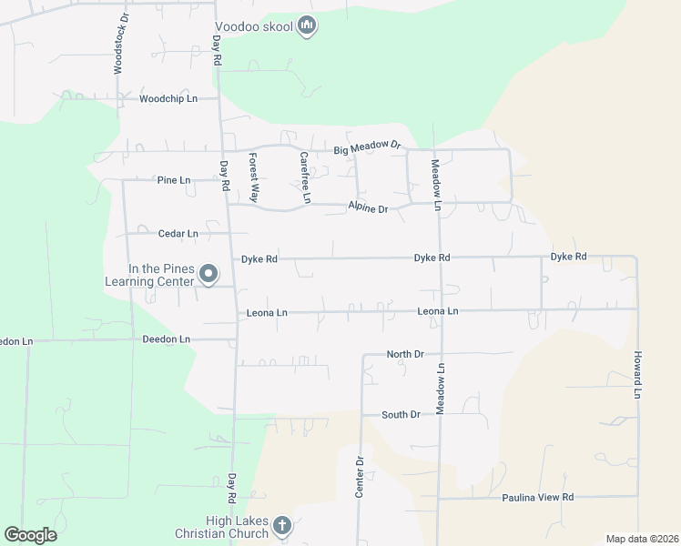 map of restaurants, bars, coffee shops, grocery stores, and more near 16099 Dyke Road in La Pine